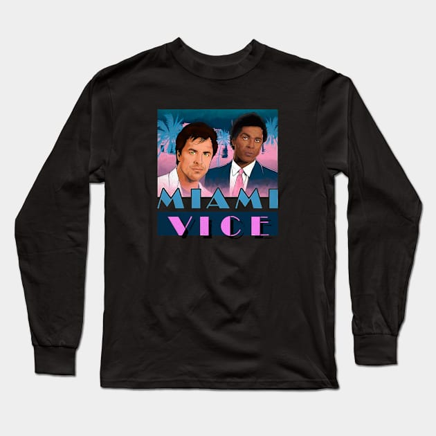 Miami Vice - TV Shows Long Sleeve T-Shirt by BLACK RAINBOW